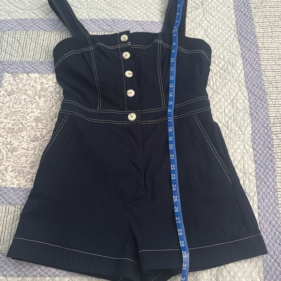 NWOT Maeve for Anthropologie Portside Navy Blue Romper size  12 - Picture 6 of 12